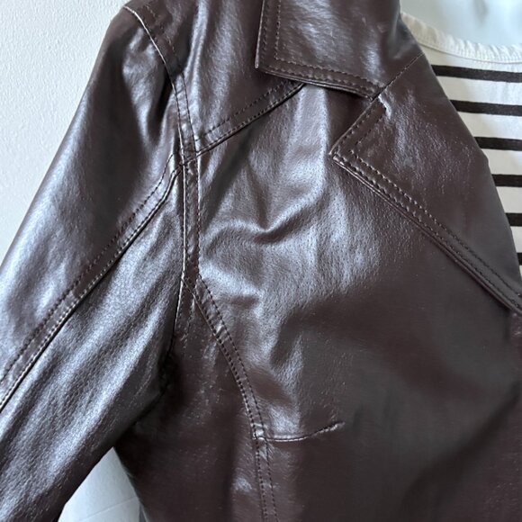 NWOT: D & CO Brown Leather Coat / Jacket, Large - Picture 3 of 7